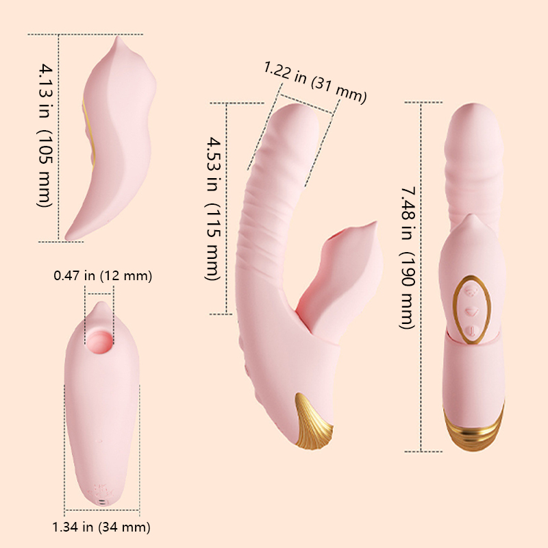 Luna Duo dimension illustration showing the 190 mm main body and 105 by 34 mm removable component